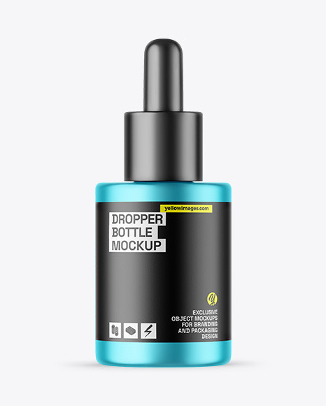 Matte Metallic Dropper Bottle Mockup