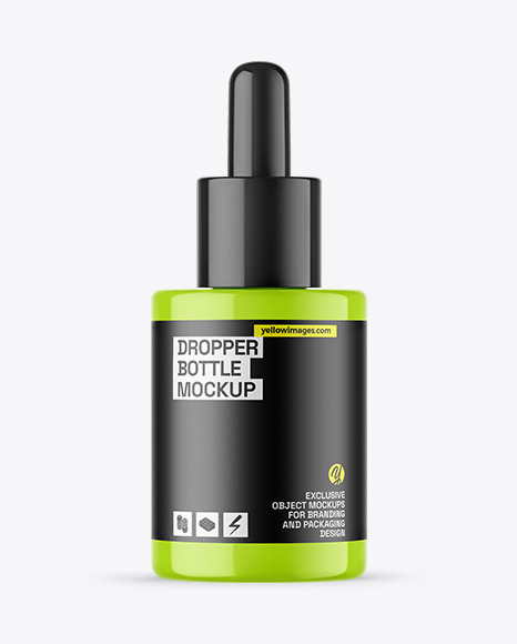 Glossy Dropper Bottle Mockup