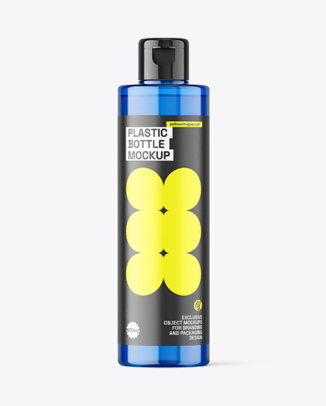 Blue Plastic Bottle Mockup