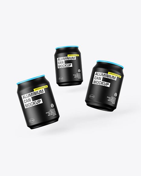 Three Matte Cans Finish Mockup