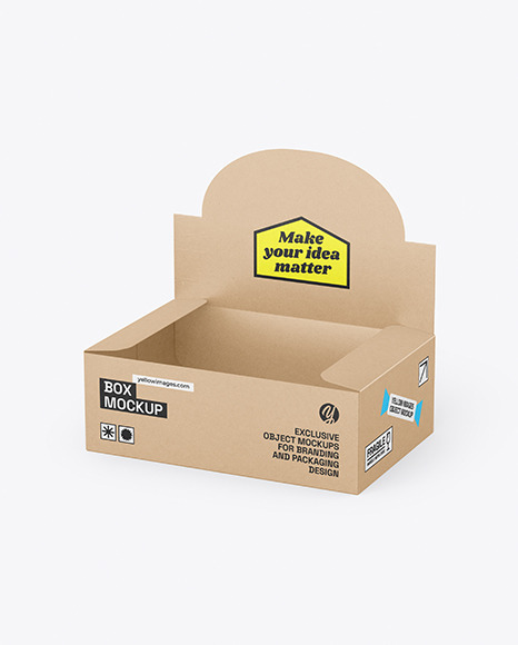 Opened Kraft Box Mockup