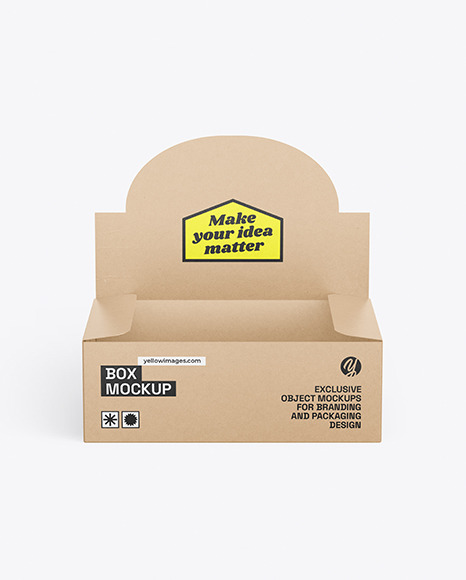 Opened Kraft Box Mockup