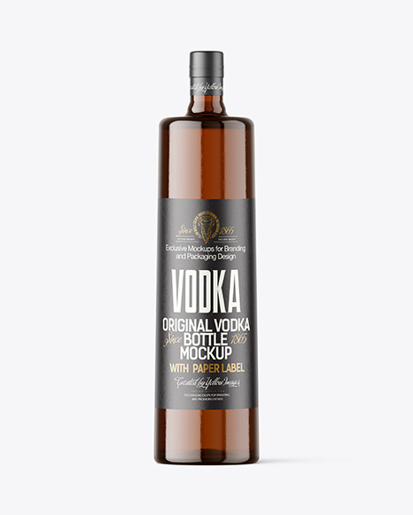 Amber Glass Bottle Mockup