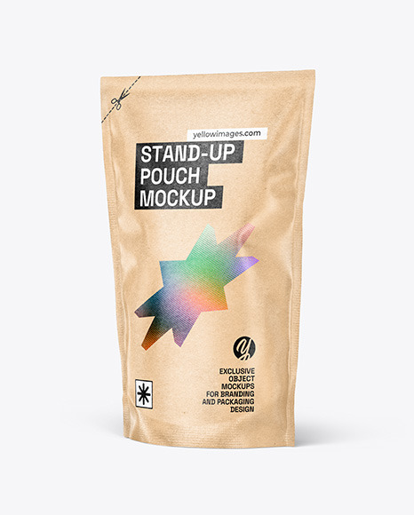 Kraft Paper Stand-up Pouch Mockup