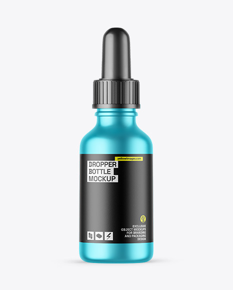 Matte Metallic Dropper Bottle Mockup