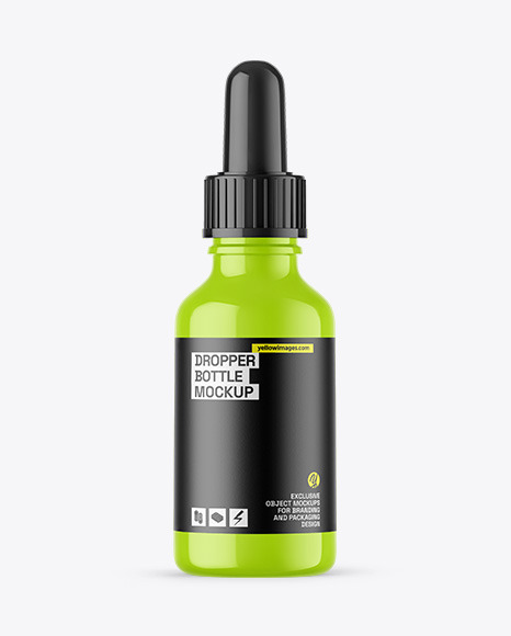 Glossy Dropper Bottle Mockup