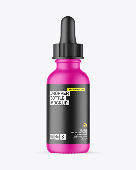 Matte Plastic Dropper Bottle Mockup