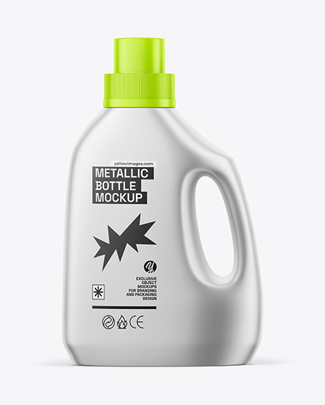 Matte Metallic Detergent Bottle Mockup