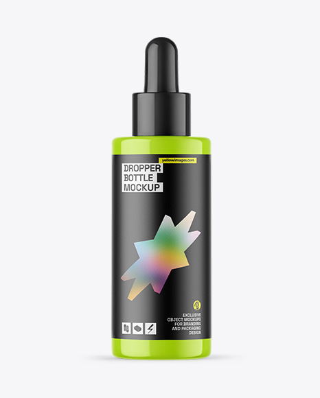Glossy Dropper Bottle Mockup