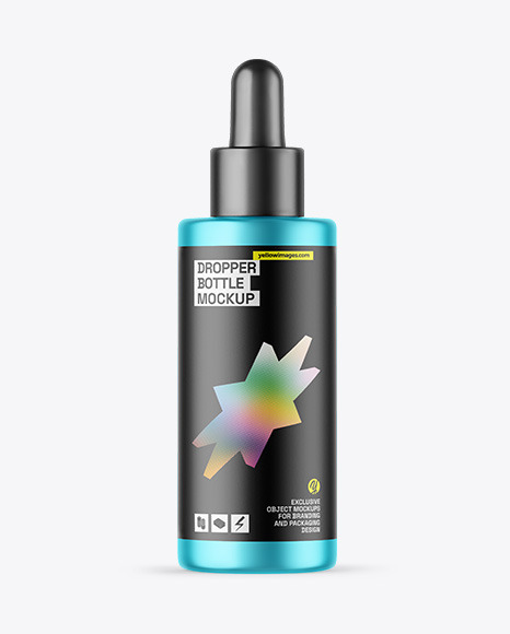 Matte Metallic Dropper Bottle Mockup