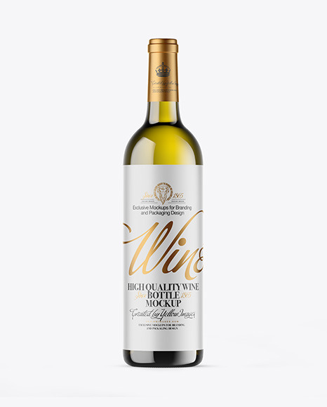 Antique Green Glass White Wine Bottle Mockup
