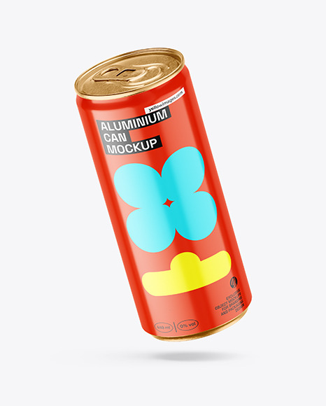 Glossy Drink Can Mockup