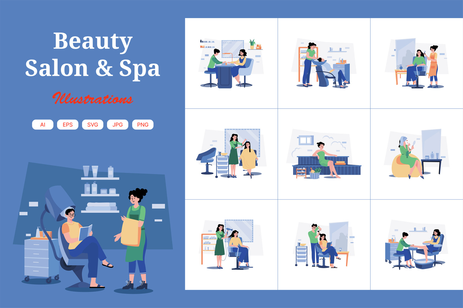 M669_Beauty Salon & Spa Illustration Pack M669_Beauty Salon & Spa Illustration Pack