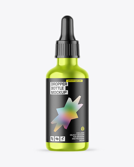 Metallic Dropper Bottle Mockup