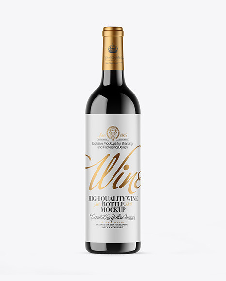 Dark Glass Wine Bottle Mockup