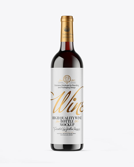 Antique Green Glass Red Wine Bottle Mockup
