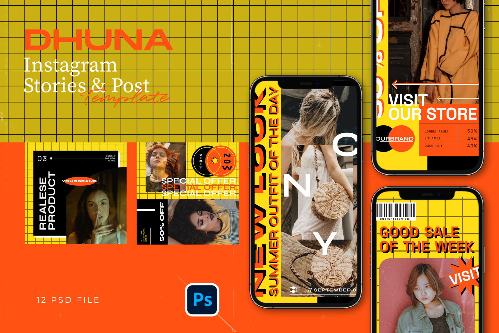 Retro 90s Instagram Template - Dhuna Retro 90s Instagram Template - Dhuna