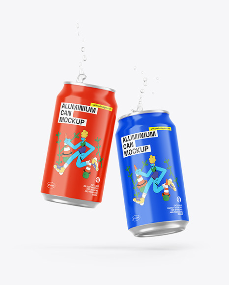 Two Cans W/ Glossy Finish Mockup