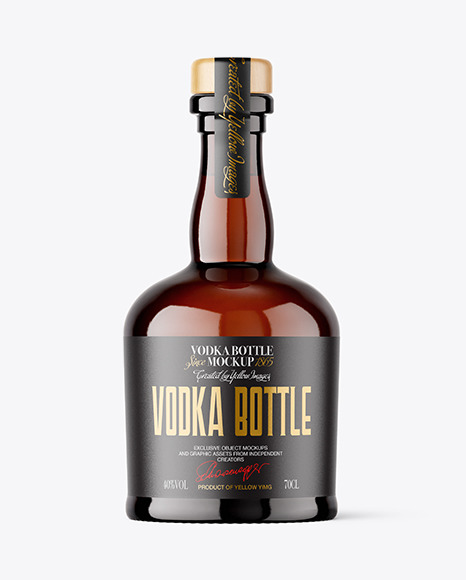 Amber Glass Bottle Mockup