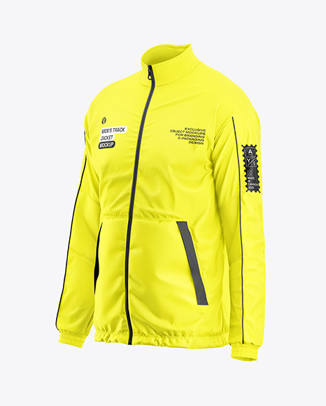 Men’s Zip Track Jacket Mockup - Half Side View