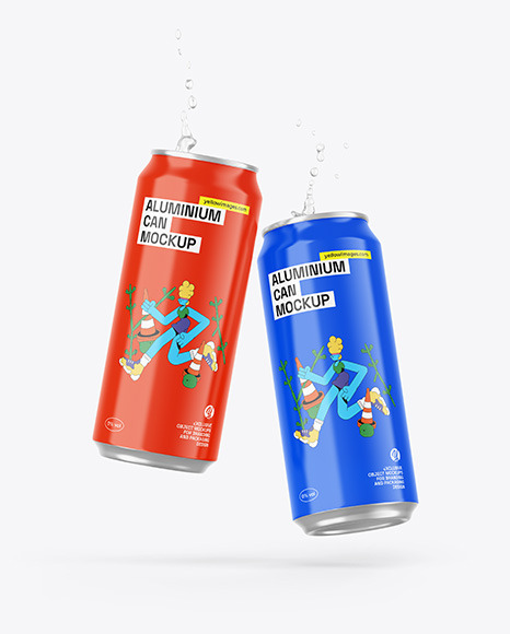 Two Cans W/ Glossy Finish Mockup