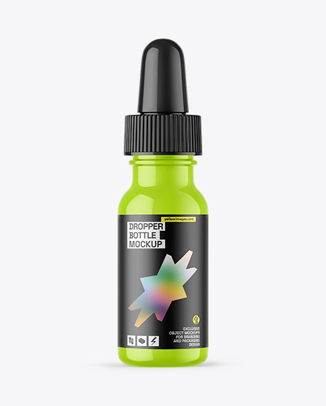 Glossy Dropper Bottle Mockup