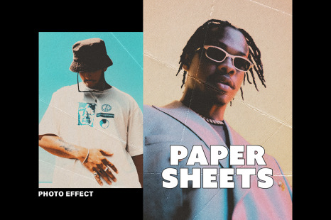 Crumpled Paper Sheets Poster Effect