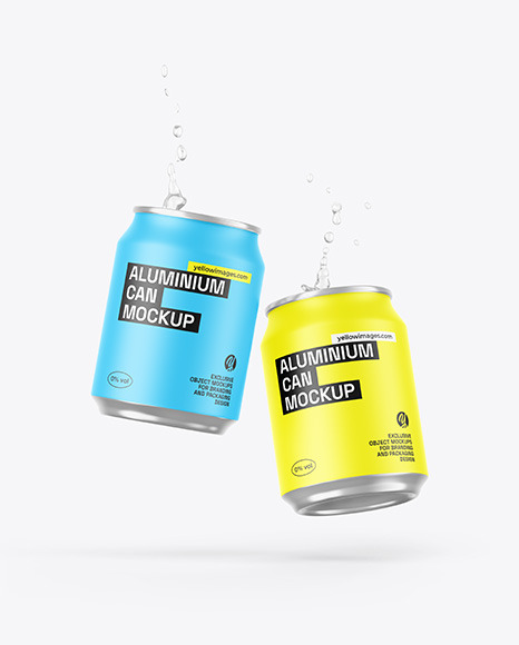 Two Cans W/ Matte Finish Mockup