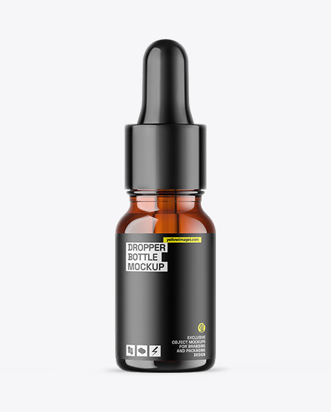 Amber Glass Dropper Bottle Mockup