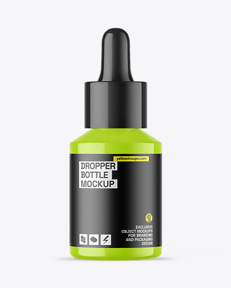 Glossy Dropper Bottle Mockup