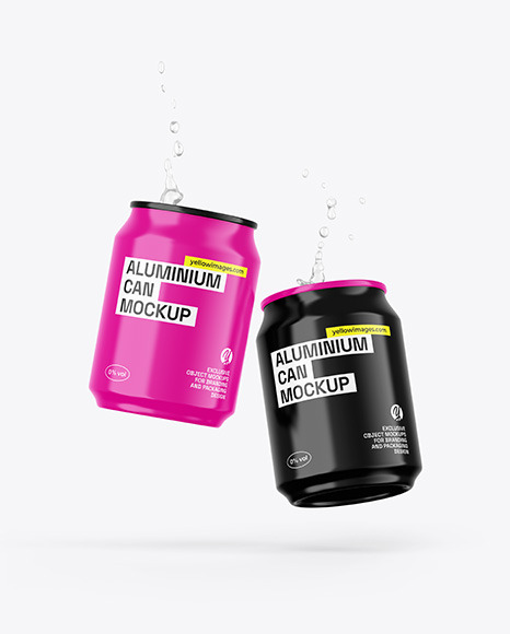 Two Glossy Cans Mockup