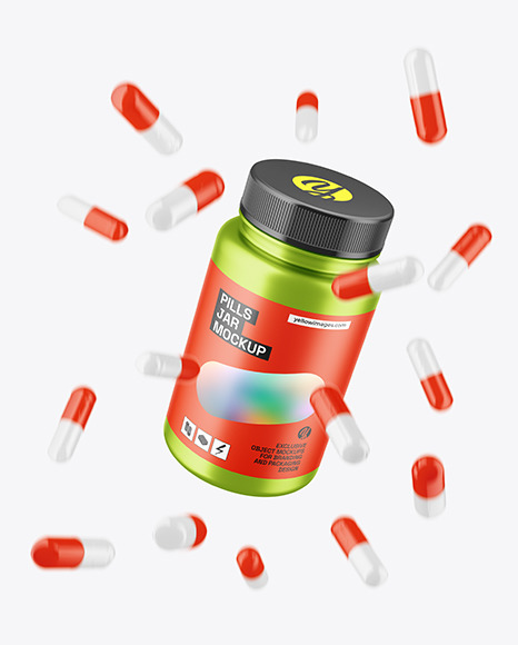 Pills Jar w/ Flying Pills