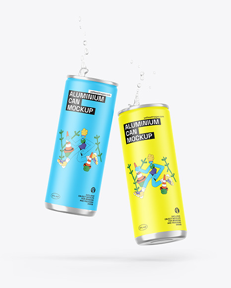 Two Cans W/ Matte Finish Mockup