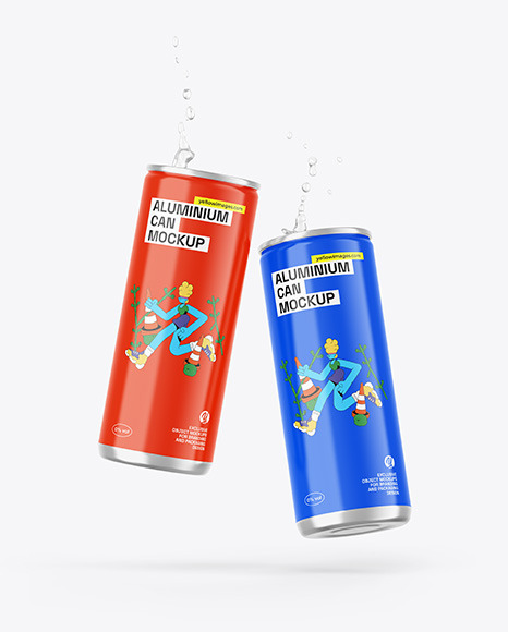 Two Cans W/ Glossy Finish Mockup