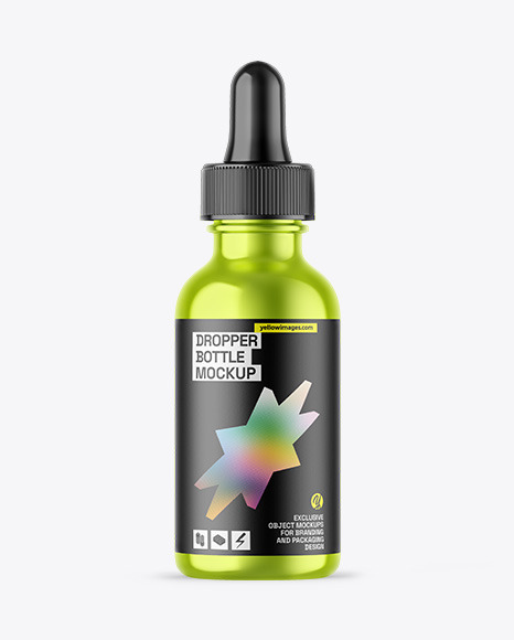 Metallic Dropper Bottle Mockup