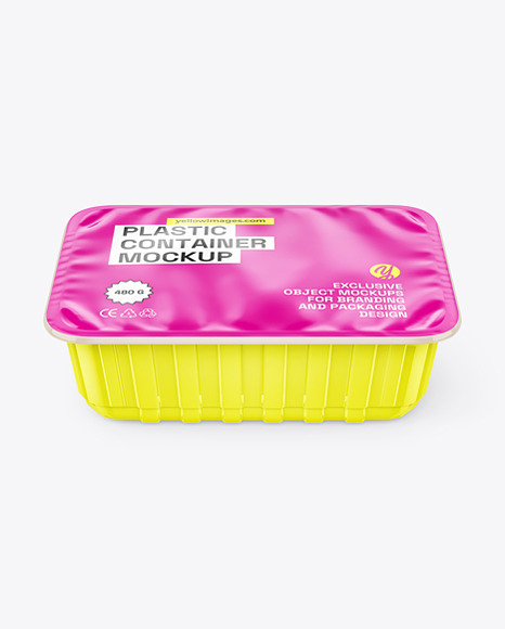 Glossy Plastic Food Tray Mockup