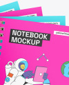 Four Spring Notebooks Mockup