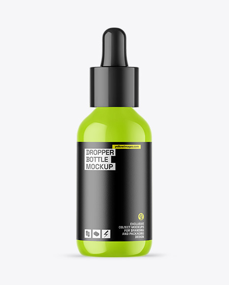 Glossy Dropper Bottle Mockup