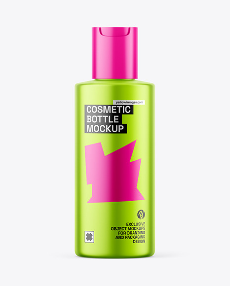 Matte Metallic Cosmetic Bottle Mockup