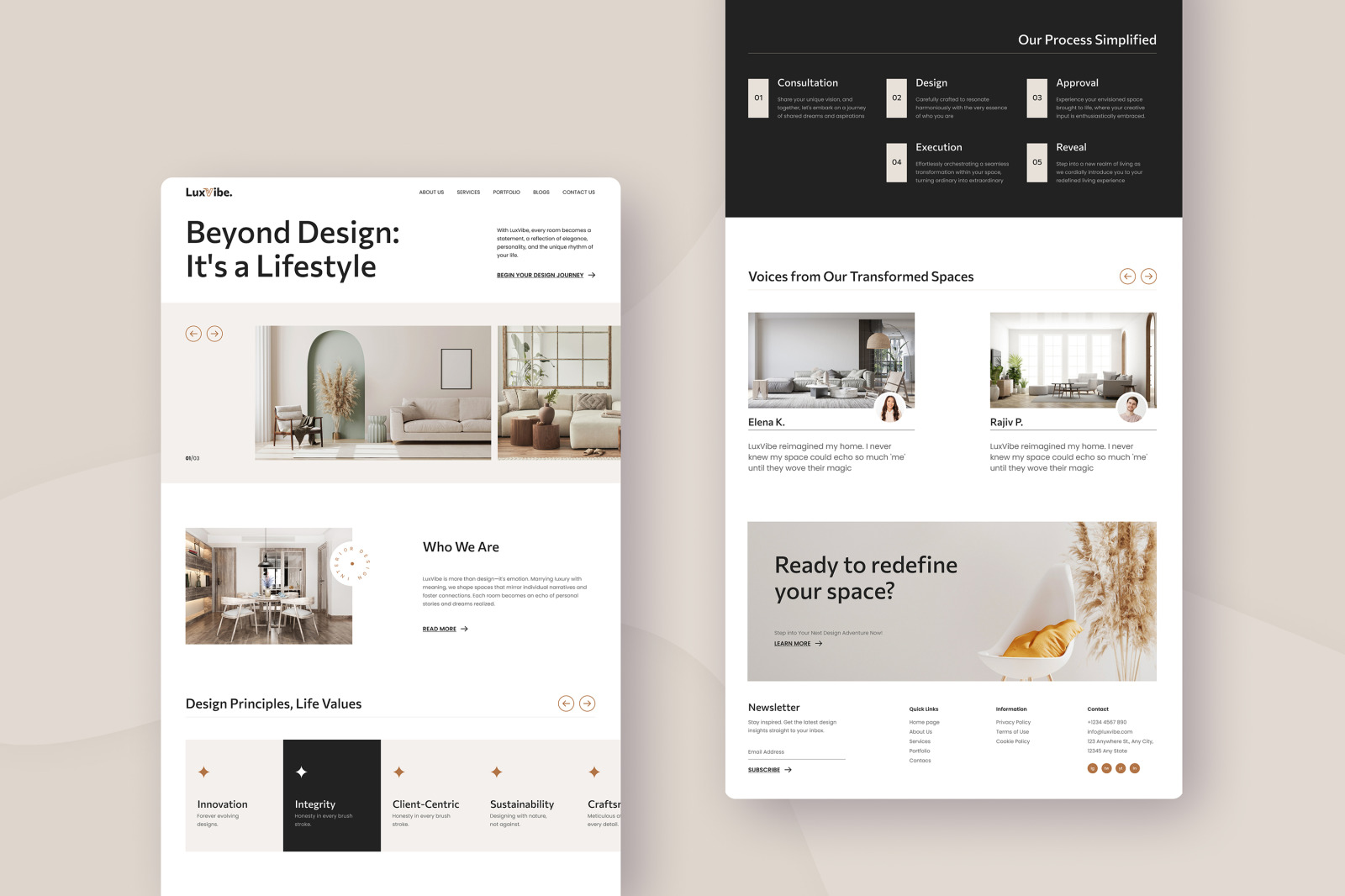 LuxVibe - Interior Design Landing Page on Yellow Images Creative Store