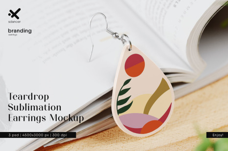 Teardrop Sublimation Earrings Mockup