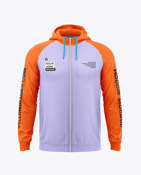 Men&#039;s Full-Zip Hoodie Mockup - Front View
