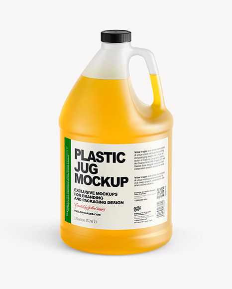 1 Gallon Plastic Jug With Color Liquid Mockup