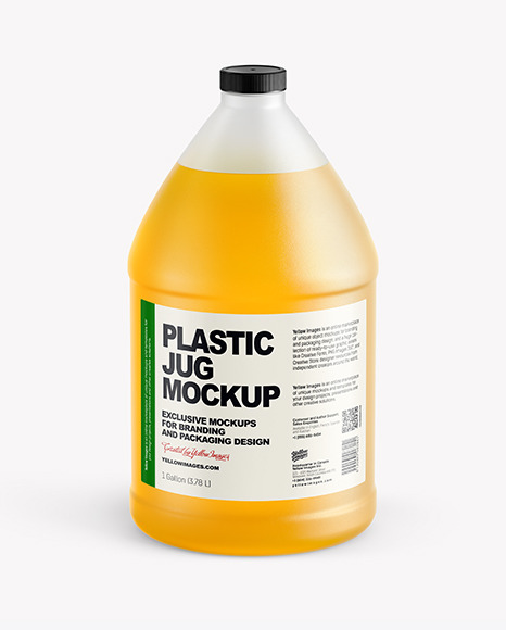 1 Gallon Plastic Jug With Color Liquid Mockup