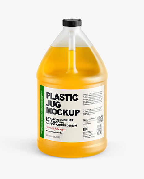 1 Gallon Plastic Jug With Color Liquid Mockup