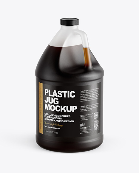 1 Gallon Plastic Jug With Dark Liquid Mockup
