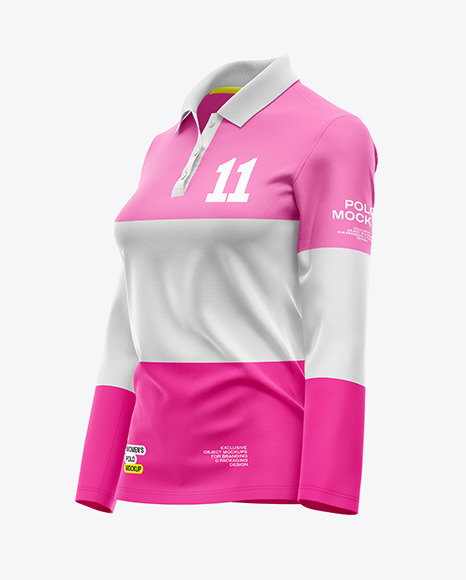 Women’s Long Sleeve Polo Shirt Mockup