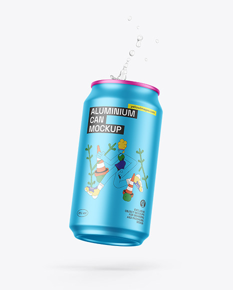 Matte Metallic Can Mockup
