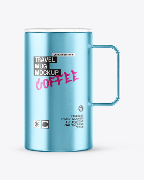 Metallic Cup With Lid Mockup