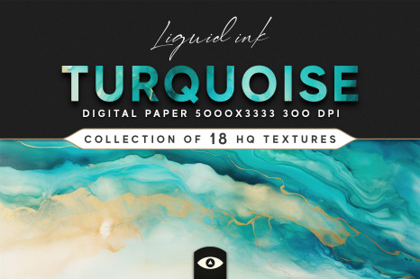 Liquid ink Turquoise Texture Pack